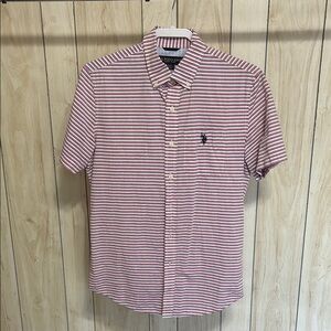 Polo by Ralph Lauren Red and White Casual Button Down Shirt